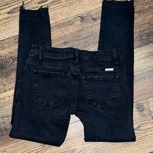 KanCan Distressed Black Cropped Jeans